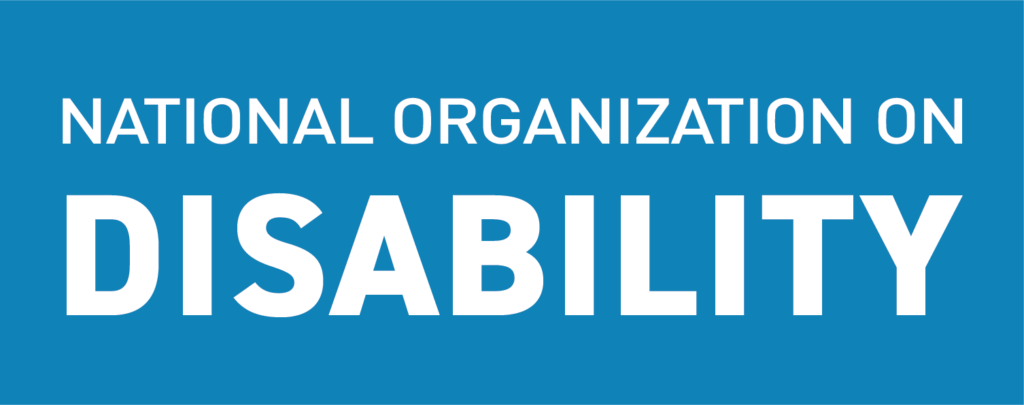 NOD Logo, Blue Background, Text: National Organization on Disability