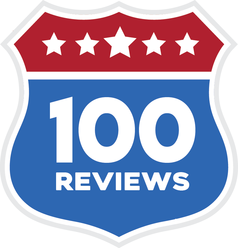 100 Reviews Logo